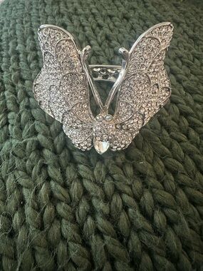Kirks Folly Limited Edition Crystal Large Butterfly Clamper Bracelet